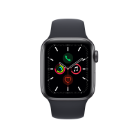 MKQ63CH/A Apple Watch SE 44毫米 GPS版 深空灰色铝金属表壳午夜色运动型表带