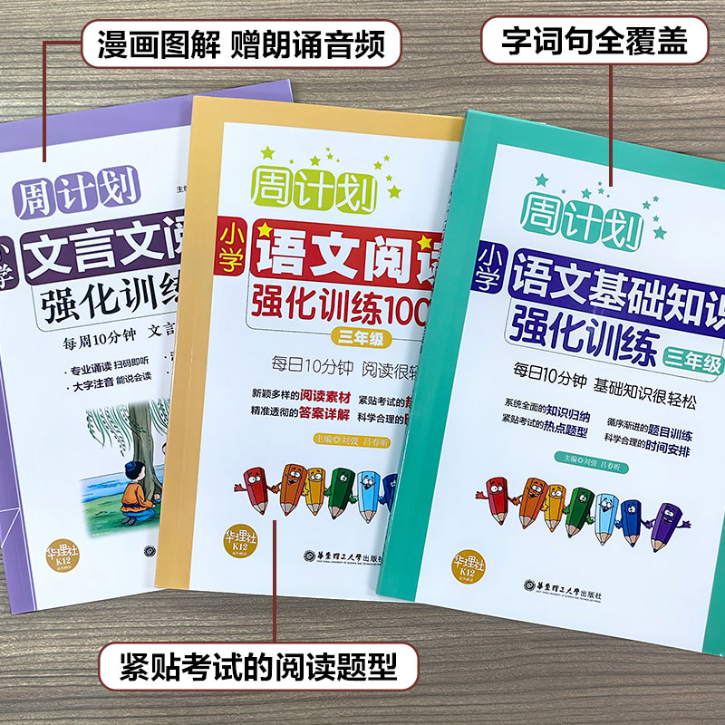 [周计划]数学计算题+应用题 2本 小学二年级 [正版]周计划二年级数学应用题语文阅读训练100篇文言文小学一1三3年级高清大图