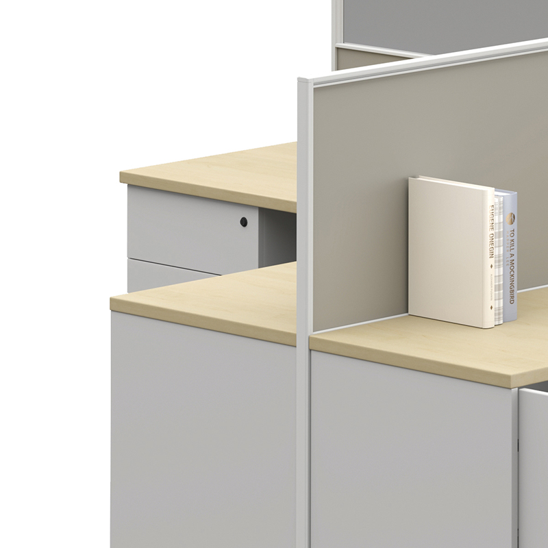 臻远ZYGW-098职员桌办公桌屏风工作卡位 T型双人位高清大图