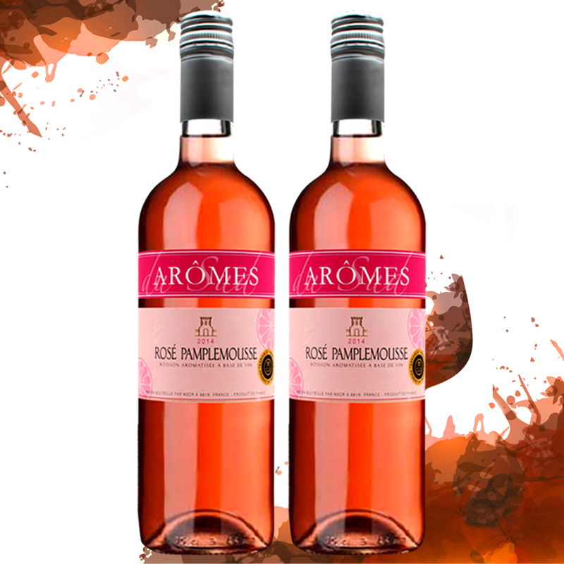法国原瓶进口奥莫斯柚子味配制酒 Aromes du Sud Rose Pamplemousse 双支装750ml*2