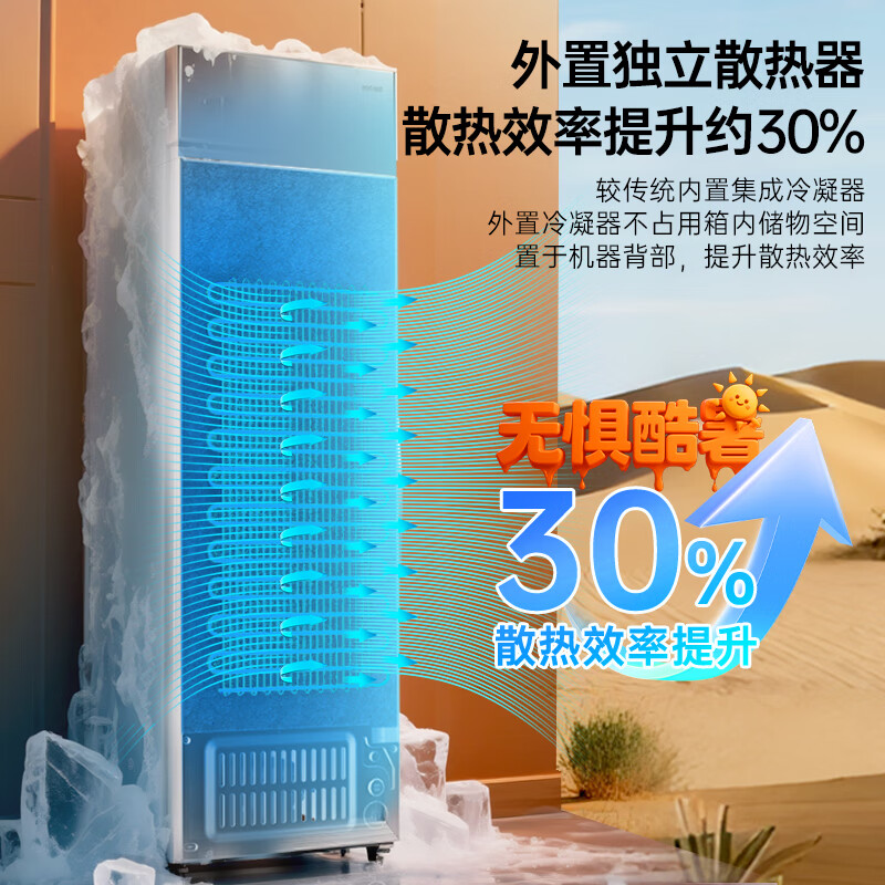 澳柯玛(AUCMA) 展示柜SC-237 227升商用单门冷藏展示柜冰柜保鲜饮料柜啤酒柜超市立式冰箱饭店餐饮一级能效高清大图