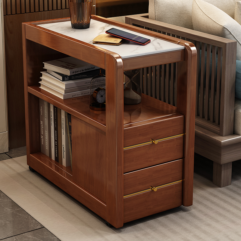 青木川 简约现代实木边几沙发边柜可移动小茶几客厅小户型侧边柜角几茶台置物架茶水柜茶吧机方几高清大图