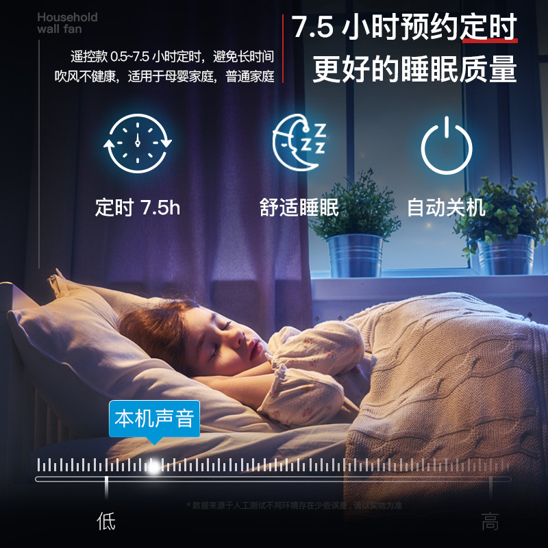 志高壁扇挂壁摇头电风扇家用大风力壁挂式墙壁扇商用工业办公挂墙-升级款16英寸壁扇【五叶-独立开关-加长电源线】高清大图