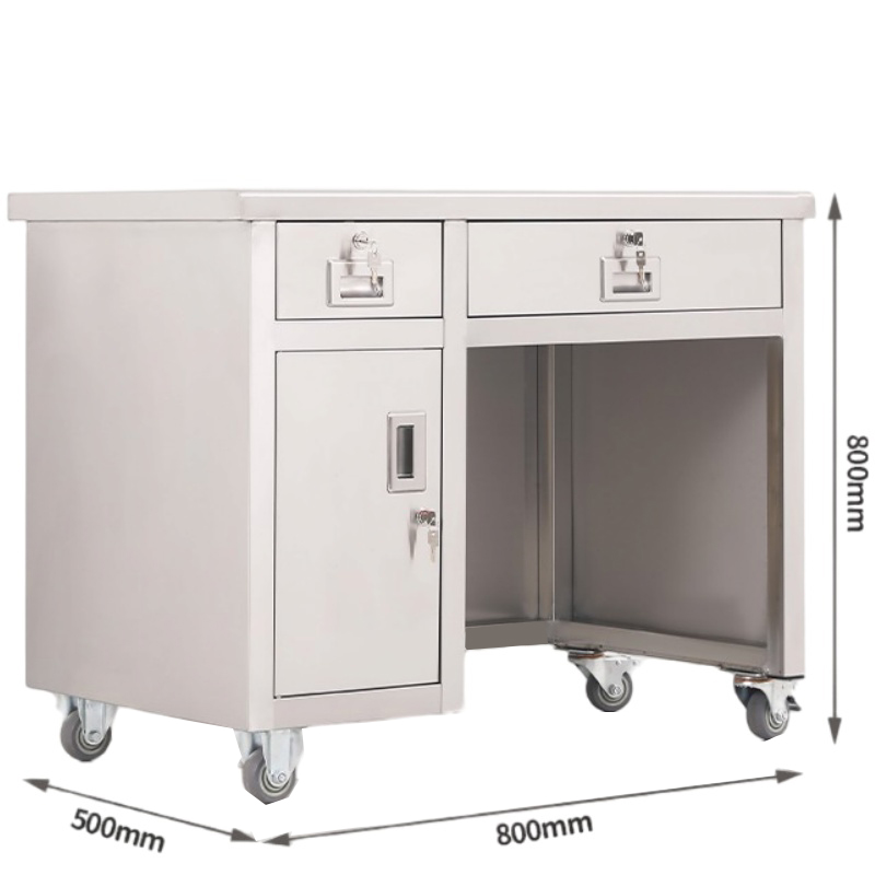 怡卓欧不锈钢办公桌0.8m左门张高清大图