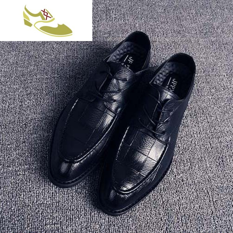 喻娄品牌小皮鞋男黑色韩版尖头夜场商务休闲鞋青年潮流男鞋正装发型师