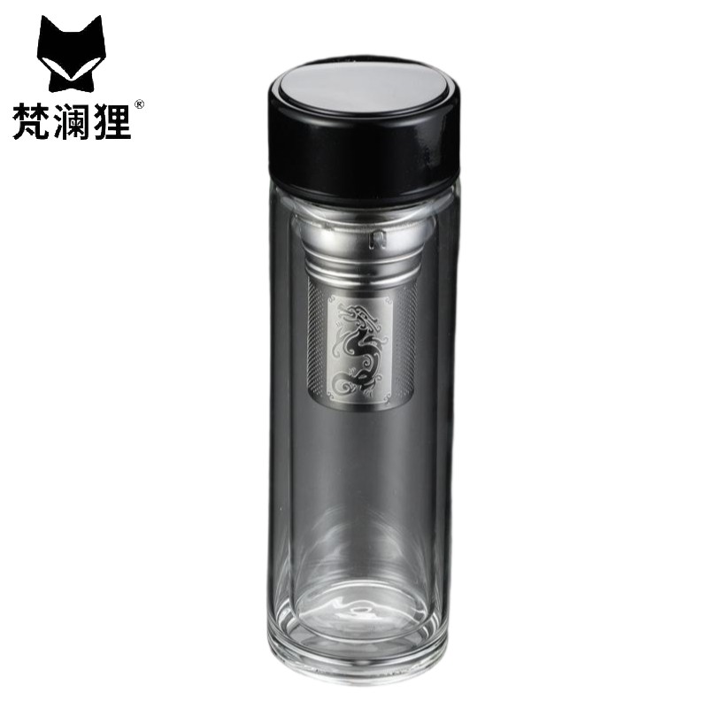 梵澜狸商务显温玻璃杯BL8 个 黑色 450ml