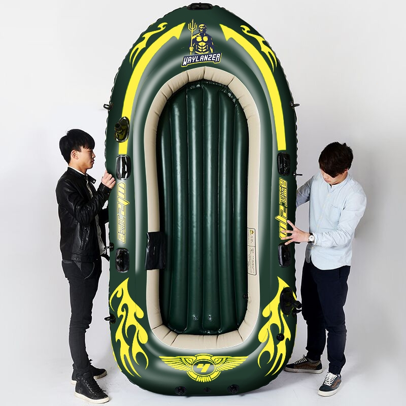 皮划艇充气船橡皮艇加厚冲锋舟气垫船耐磨钓鱼船2人3人4人捕鱼船_升级