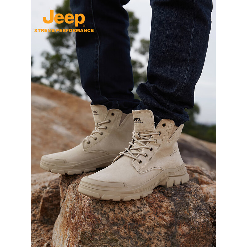 Jeep情侣时尚登山鞋女款P241071123 燕麦灰加绒 36码高清大图