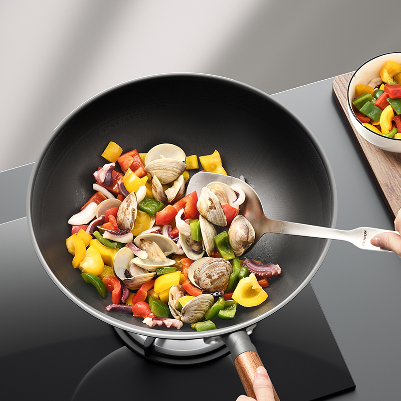 康巴赫不粘铁锅家用无涂层熟铁炒菜锅燃气电磁炉通用官方正品新款高清大图