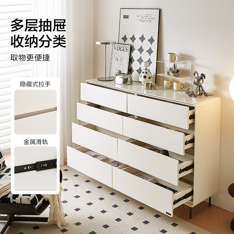 全友家居现代简约斗柜卧室收纳柜宽大台面大容量储物柜斗柜高清大图