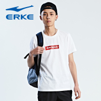 鸿星尔克（ERKE）男运动T恤新品男子字母休闲圆领短袖男时尚T恤