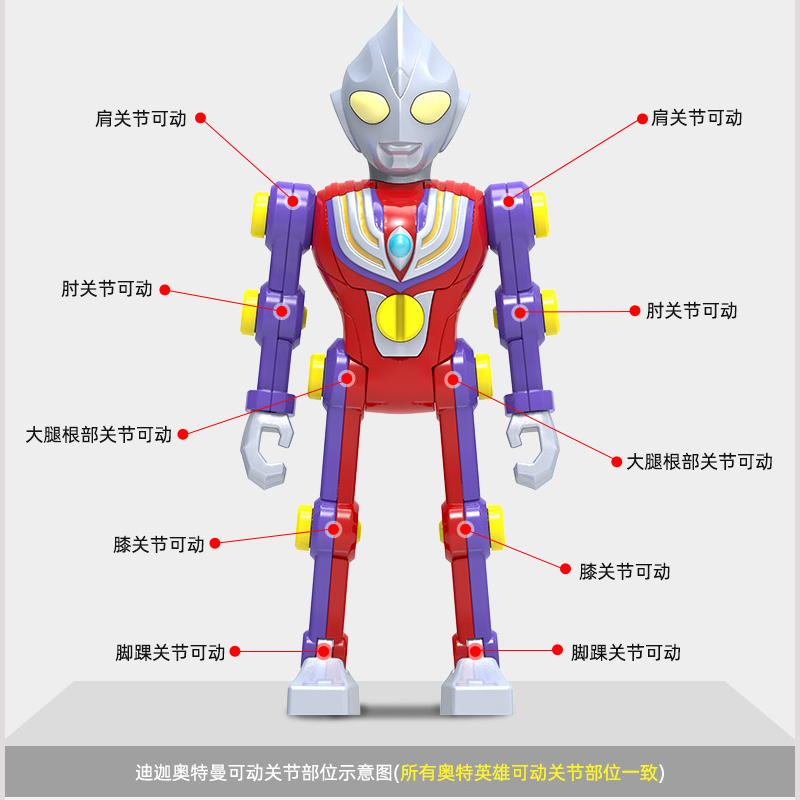 灵动创想奥特曼积木玩具 迪迦发光人偶捷德拼装3-6周岁男孩子 拼装发光-捷德(关节可动)高清大图