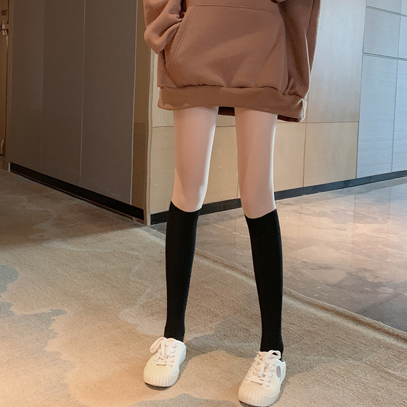 2019秋季新款甜美少女高腰弹力连体打底裤袜撞色外穿网红美腿袜女