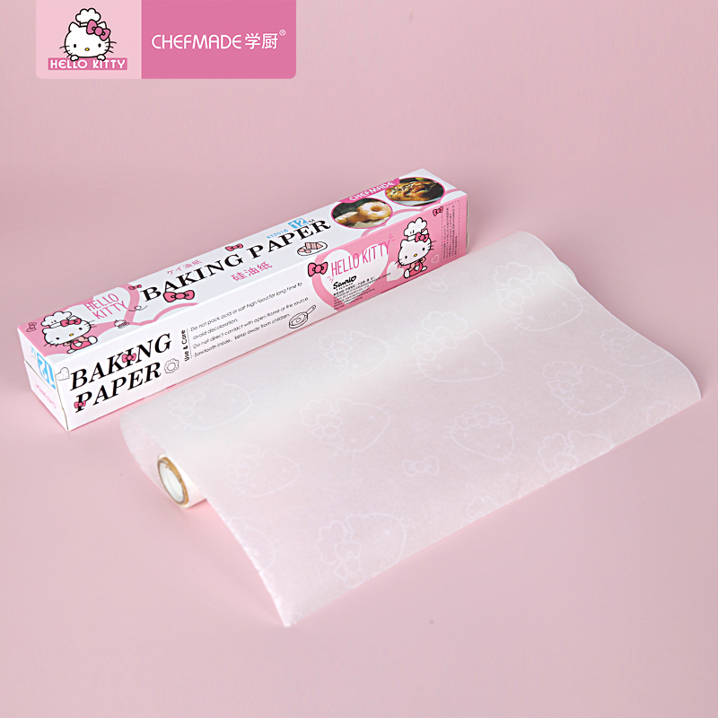 学厨 HELLO KITTY印花12m*30cm硅油纸包装纸烧烤烤肉纸烹饪吸油纸烤盘烤箱纸蒸笼纸烘焙工具 KT7018