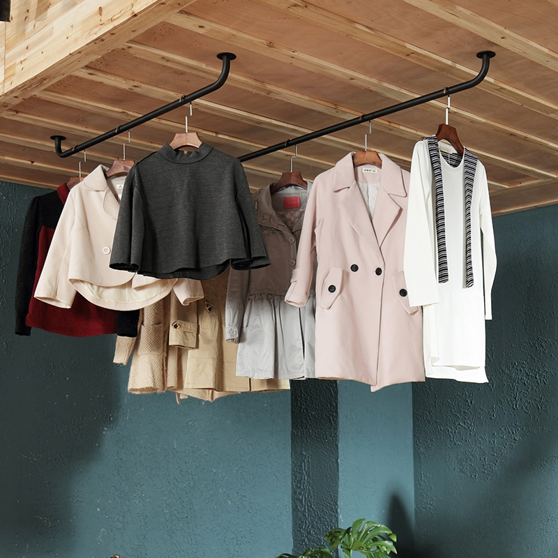 古达晾衣杆阳台顶装加厚单杆壁挂晒衣杆室内挂衣架凉衣杆固定式挂衣杆