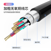毕亚兹 6.5mm转卡农公对母话筒音频线 2米 6.35卡侬口三芯连接线 HX24