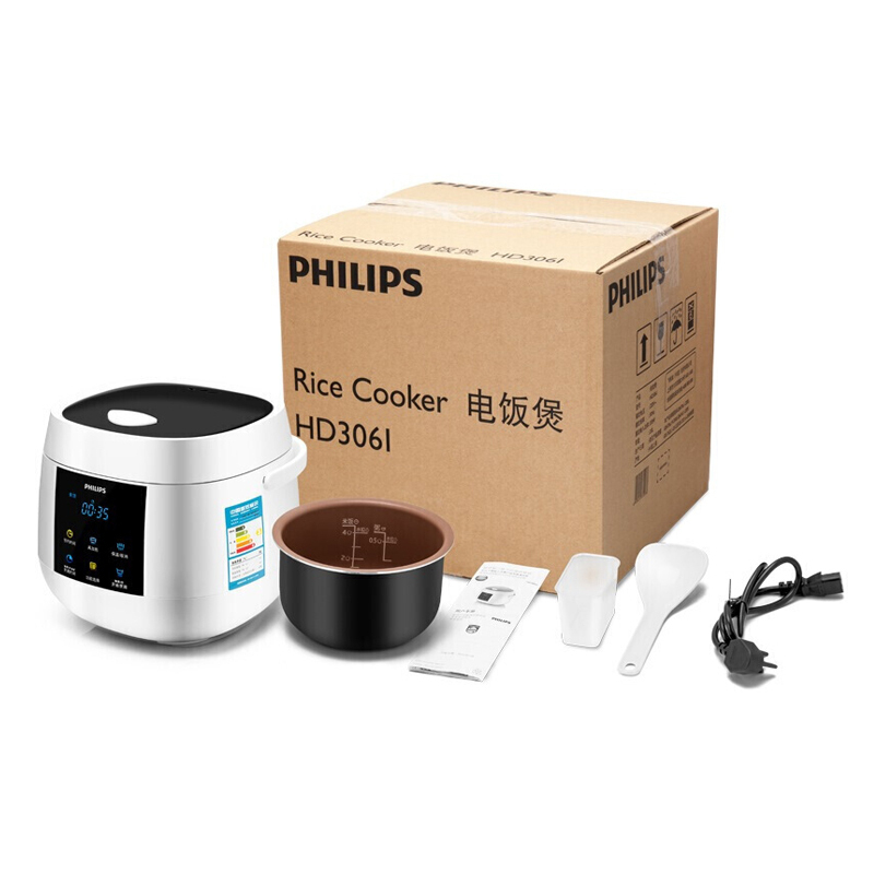 飞利浦(Philips)电饭煲HD3061/00合金内胆 可定时预约功能 2L容量 5大功能 6大菜单 底盘加热高清大图