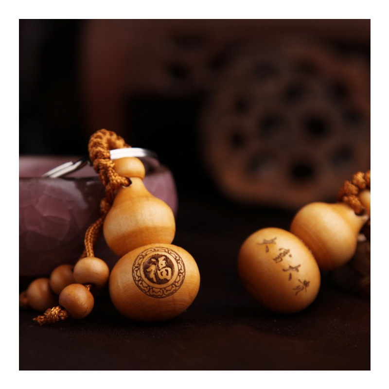 福字十二生肖桃木葫芦钥匙扣汽车挂件辟邪招财挂饰视频