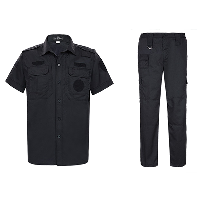 夏季短袖执勤服 含配件 安保制服 短袖作训服 物业保安套装高清大图