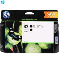 惠普(hp)82号CH565A黑色墨盒双包装(墨盒/墨水)(适用 HP Designjet 510 大幅面打印机)
