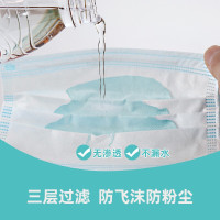 DXBG一次性白色囗罩成人含熔喷布防尘防飞沫三层蓝色防飞沫粉尘雾霾花粉透气防护口罩男女三层蓝色(100只/4包5包起拍)