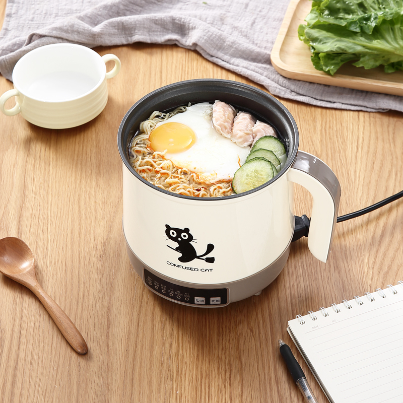 电饭煲小电饭锅1人2家用多功能小型迷你单智能全自动宿舍炒菜一体 [一体手动款]咖啡色