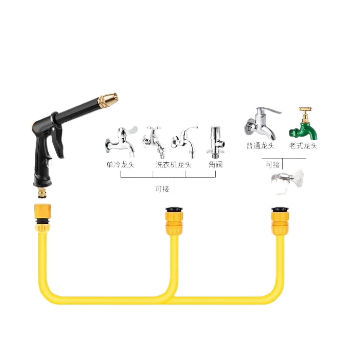 浙仕达/ZHESHIDA 洗车水枪 软管 刷车喷头套装 长杆高压水枪+40米管+泡沫壶 一套