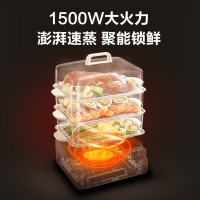 苏泊尔(SUPOR)电蒸锅家用22L/升大容量电蒸箱 多功能蒸包子锅多层蒸汽锅全透明视窗不锈钢蒸片 ZN32FC839