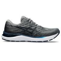 亚瑟士(ASICS)透气舒适缓震跑鞋男款专业运动跑步鞋灰面白条低帮