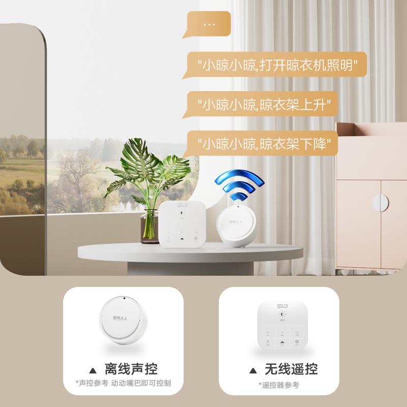 金贵夫人隐形电动晾衣架嵌入式阳台内家用升降智能凉自动晒晾衣杆机