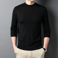 免费试穿 大牌正品精纺山羊绒100%圆领中青年羊绒衫鄂尔多斯市毛衣冬季厚款羊毛针织衫韩版百搭打底100纯羊毛衫套 165/84A(M) 黑色