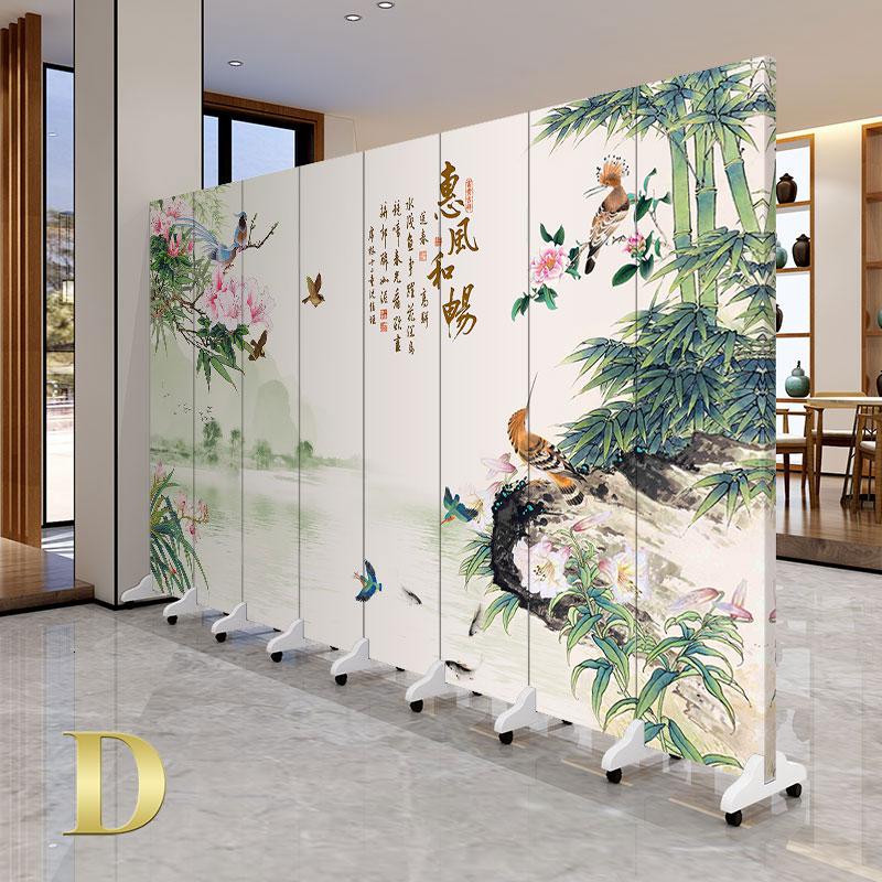 BONJEAN实木中式屏风隔断客厅酒店玄关现代简约移动折叠办公书房隔断墙高清大图