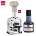 得力(deli)3位财务办公自动号码机/打码机 盖印清晰 财务用品 77333+40ml号码机专用油墨7521 单位：套