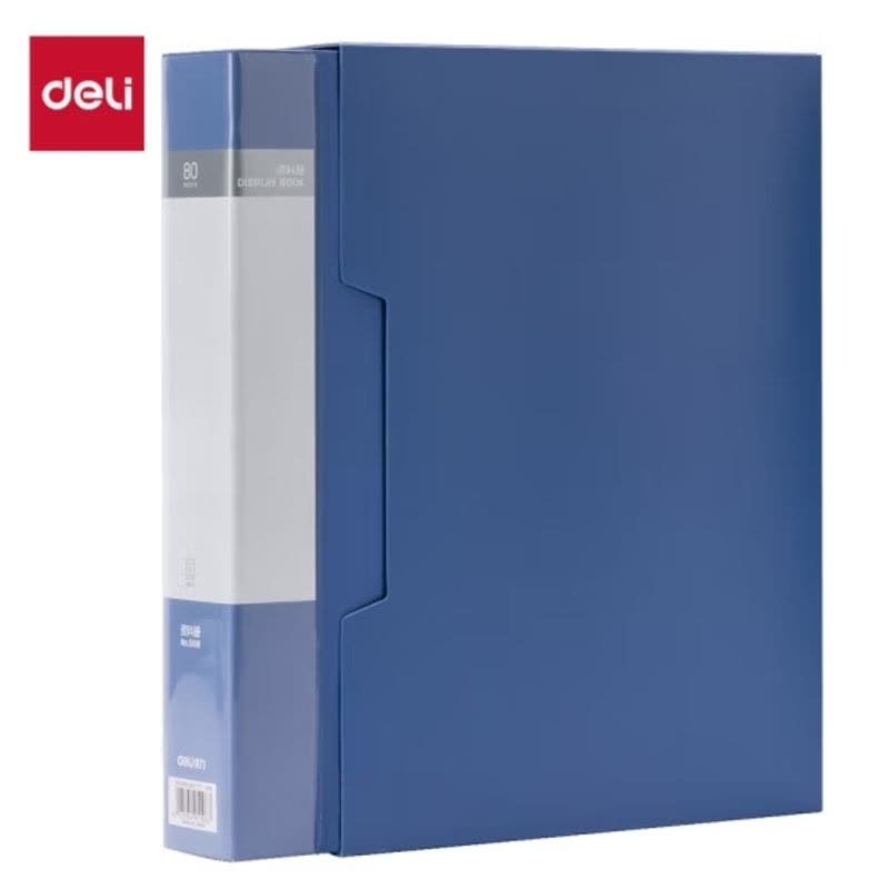 得力(deli)A4/80页大容量中小学生资料册文件活页收纳册插袋档案文件夹票证保护收纳蓝色 5108图片