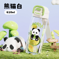 Tritan儿童水杯上学专用吸管杯夏季便携双饮塑料杯子2025新款 白色620ml