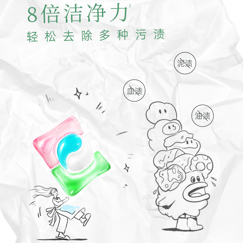 威露士la 4合1洗衣凝珠38粒 洁净除菌除螨留香洗衣液珠球 护色(护色防串色)高清大图