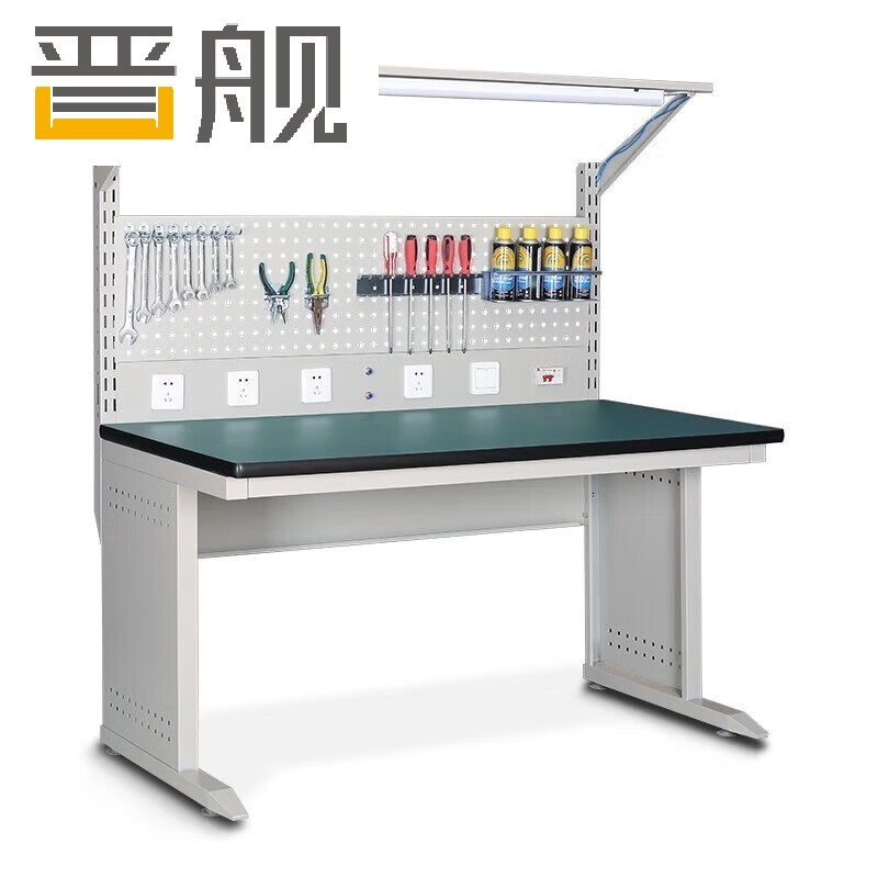 晋舰防静电工作台车间流水线操作台带灯工具桌1.5米单桌+620挂板+套餐