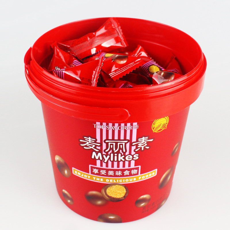 金语麦丽素桶装2桶 168g*2桶 巧克力豆 怀旧零食小点心夹心
