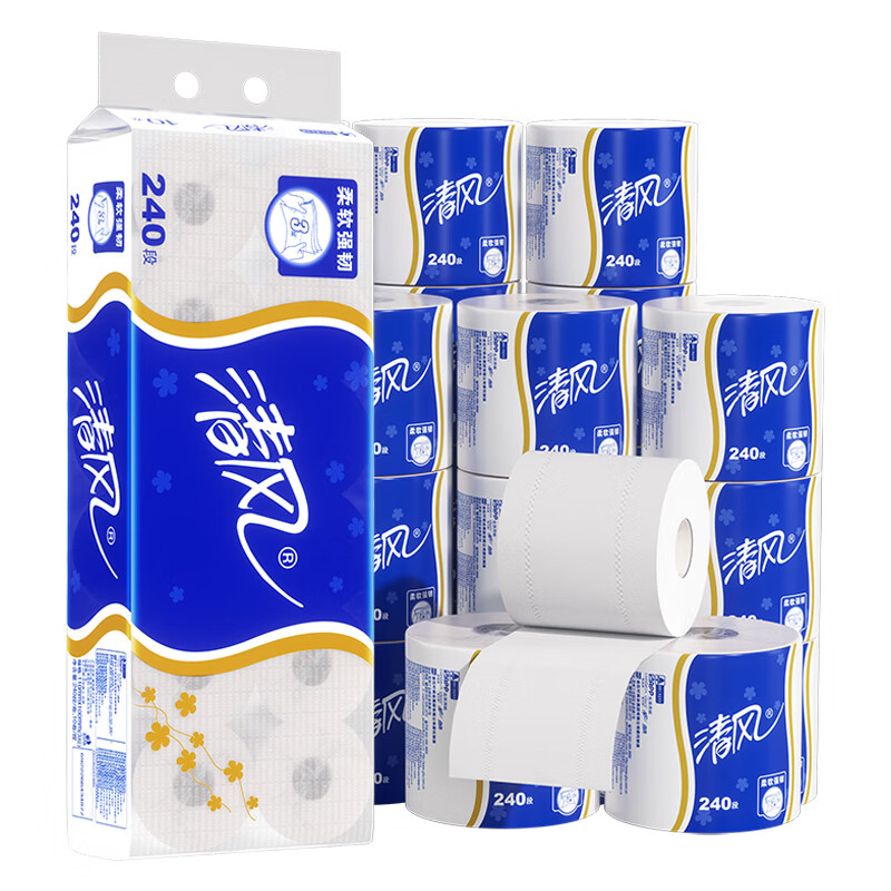 清风 卷纸 3层240段/卷 20卷筒卫生纸