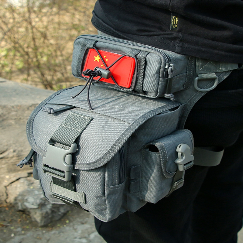 战术腿包闪电客男士骑行摩托车机车多功能绑腿防水路亚户外斜跨包腰包