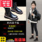 可莉允女童靴子2022秋冬季新款儿童鞋短靴中大童皮靴加绒防滑女孩马丁靴