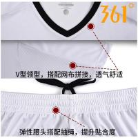 361°运动套装2020夏季男T恤短裤透气速干上衣篮球套装短袖短裤拼接休闲男装V领官方旗舰店正品透气速干健身运动服男