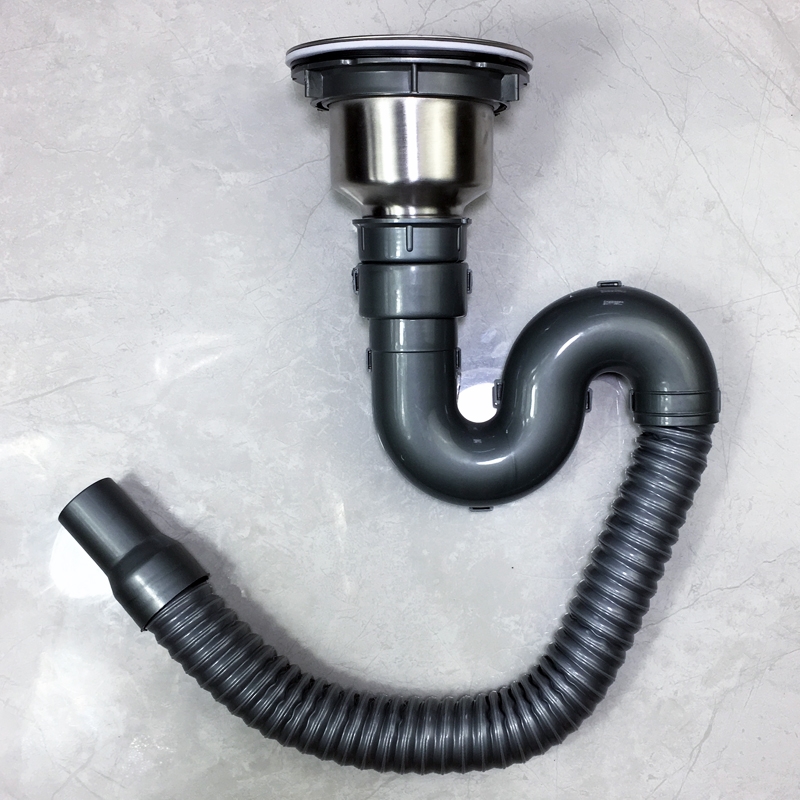 洗菜盆下水管配件厨房水槽下水道排水管水池洗碗池套装半梅双槽防臭器