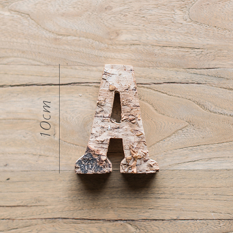 美帮汇原木装饰字母 白桦木树皮摆件墙饰 道具DIY北欧ZAKKA 桦Q