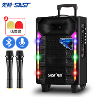 先科（SAST）A81广场舞音响户外拉杆音箱蓝牙插卡低音炮蓝牙3.0 蓝牙音箱 双咪版