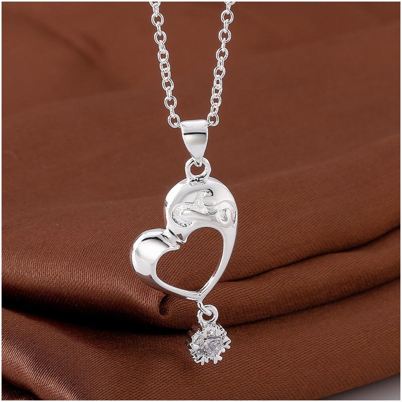 N588 Women Silver Necklace 镀925纯银女项链日韩版锁骨链潮人送女朋友七夕情人节礼物