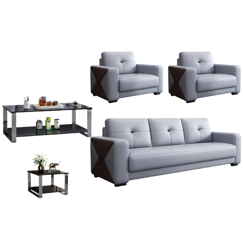 悦兴诚商务沙发200*85*92cm(1+1+3+长茶几+方几)套高清大图