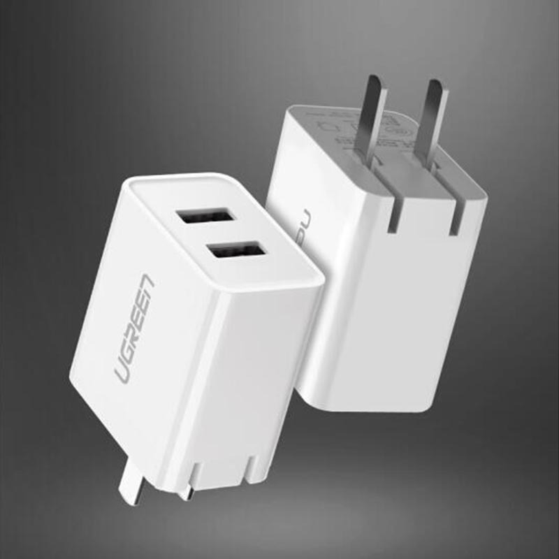 绿联mfi认证苹果数据线白色1米双口折叠苹果充电器头套装