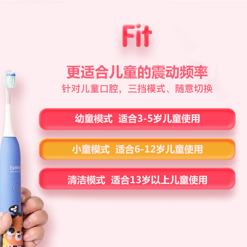 艾优ApiYoo荷兰艾优电动牙刷儿童电动牙刷儿童卡通无线充电7级防水3-12岁小孩A7 蓝色高清大图
