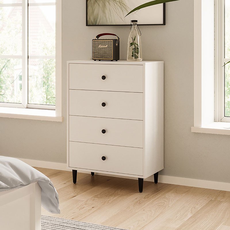 林氏家居现代简约北欧风原木色四斗柜收纳柜带抽屉卧室靠墙ls187